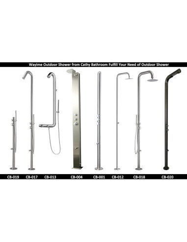 Ducha Exterior Modular Wayime 220.98 cm Acero Inoxidable Negro Mate