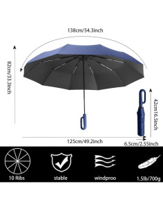 Paraguas Plegable Erised's Bifrost 125cm Automático UV 99% 2