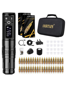 Kit de Tatuaje Ambition Inalámbrico 1950mAh con Agujas