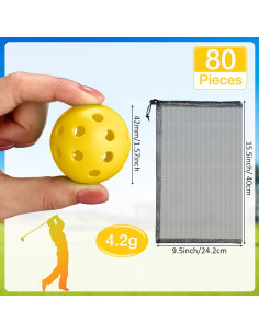 80 Pelotas de Golf de Práctica MiniInflat 42 mm Amarillo 2