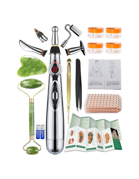 Juego de Acupuntura Electrónico Extguds con Gua Sha y Semillas