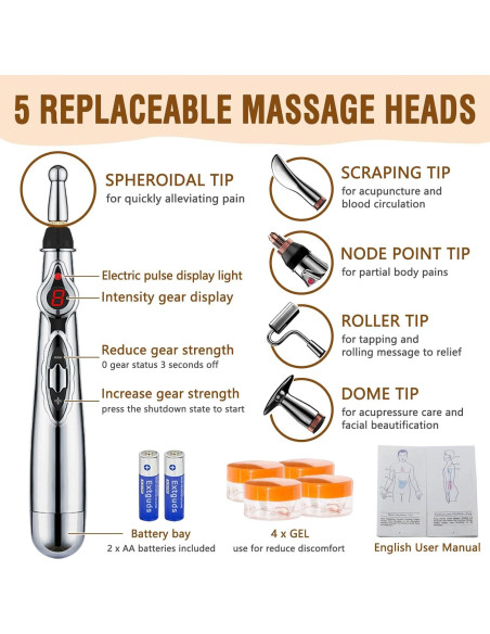 Juego de Acupuntura Electrónico Extguds con Gua Sha y Semillas