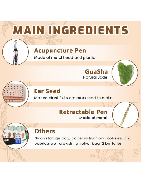 Juego de Acupuntura Electrónico Extguds con Gua Sha y Semillas