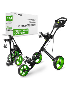Carrito de Golf Plegable Jovial - Ligero, 3 Ruedas, Verde