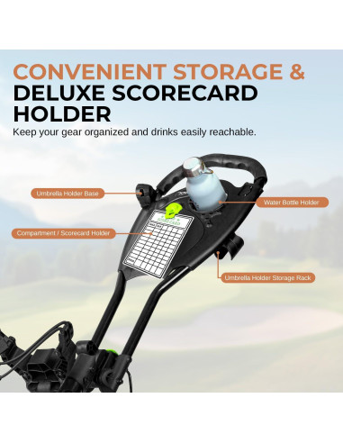 Carrito de Golf Plegable Jovial - Ligero, 3 Ruedas, Verde