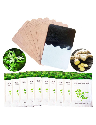 100 Pcs Parche de Moxa de Artemisa y Jengibre Natural 30x20cm