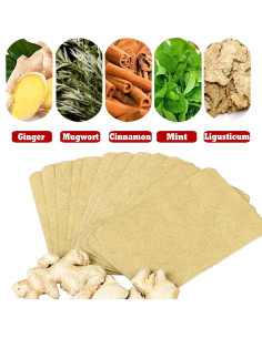 100 Pcs Parche de Moxa de Artemisa y Jengibre Natural 30x20cm 2