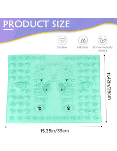 Almohadilla de Masaje para Pies UPIQNG Acupresión 29x39cm Verde 2