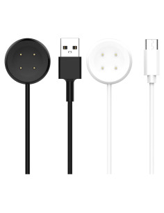 Paquete de 2 Cargadores USB-A y Type-C FitTurn para Google Pixel Watch 3/2 y Fitbit Versa 4/3