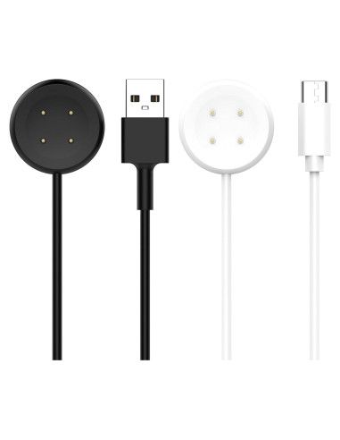 Paquete de 2 Cargadores USB-A y Type-C FitTurn para Google Pixel Watch 3/2 y Fitbit Versa 4/3