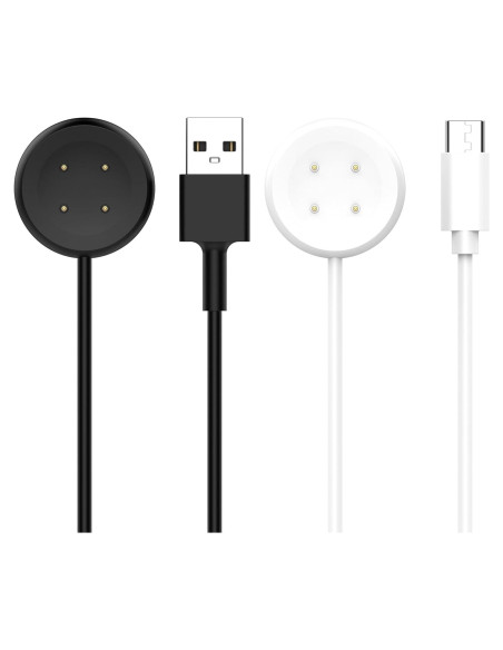 Paquete de 2 Cargadores USB-A y Type-C FitTurn para Google Pixel Watch 3/2 y Fitbit Versa 4/3