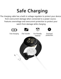 Paquete de 2 Cargadores USB-A y Type-C FitTurn para Google Pixel Watch 3/2 y Fitbit Versa 4/3 2