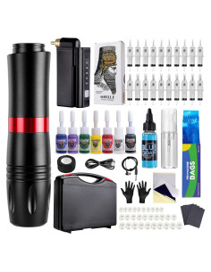 Kit de Tatuaje HAWINK Máquina Rotativa 20 Piezas y Tintas