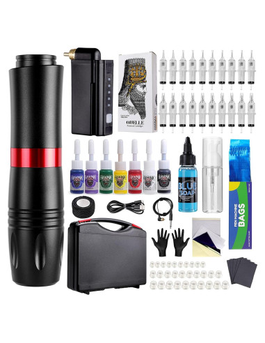 Kit de Tatuaje HAWINK Máquina Rotativa 20 Piezas y Tintas