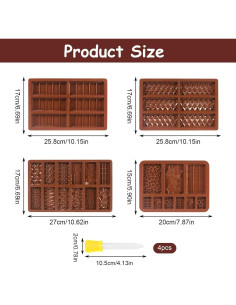4 Moldes de Chocolate Silicona Hoxxu 20.4x15 cm Antiadhesivos 2