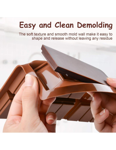 4 Moldes de Chocolate Silicona Hoxxu 20.4x15 cm Antiadhesivos