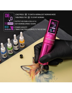 Kit de Tatuaje WORMHOLE PRO 80PCS con Agujas y Pantalla LED 2