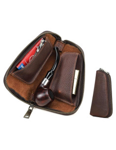 Bolsa de Tabaco de Cuero SHI HUAN Compacta 18x10x3 cm