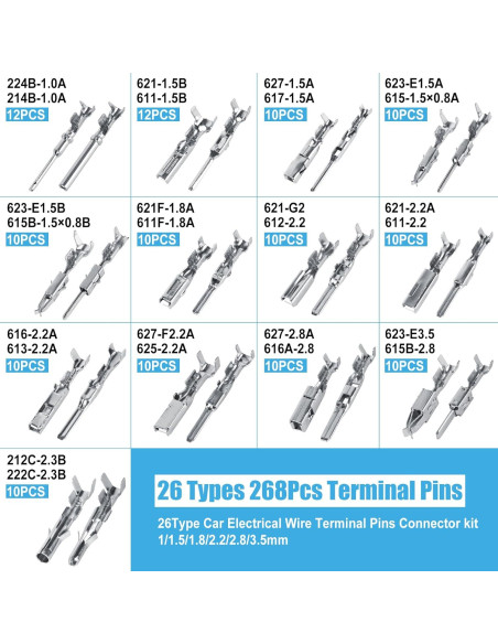 Kit de Pines de Conector 567 Pcs Kikerike - Terminales 1-3.5mm