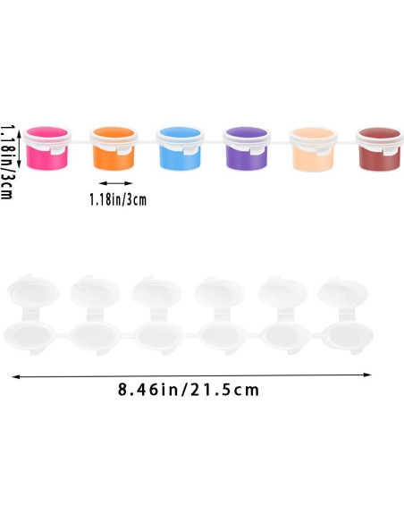 36 Tarros de Pintura Vacíos Wzttdm 15ml Transparentes