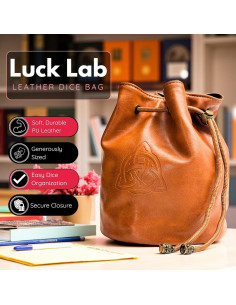 Bolsa de Dados Luck Lab para DnD - Cuero PU Marrón 4 Bolsillos 2