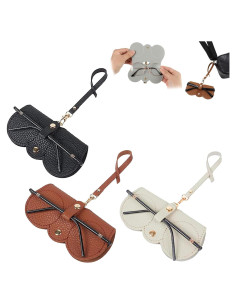 Bolsa de Gafas de Sol de Cuero PU Suave - 3 Piezas