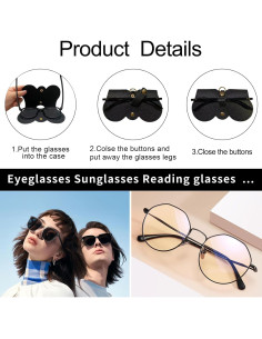 Bolsa de Gafas de Sol de Cuero PU Suave - 3 Piezas 2