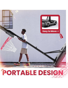 Aro de Baloncesto Portátil Feelwin Ajustable 213-305 cm Acero 2