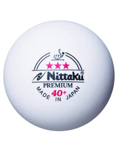 Bola de Tenis de Mesa Nittaku 3 Estrellas Premium 40mm - Paquete de 3