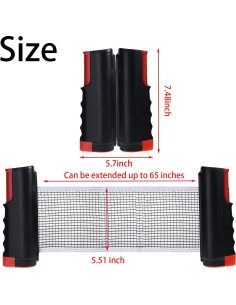 Red de Ping Pong Portátil MAGIICZOL 1.65m con Abrazaderas 2