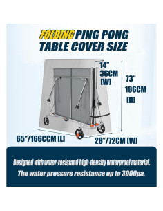 Cubierta de Mesa de Ping Pong OUTTDID 600D Impermeable 2.74x1.52m 2