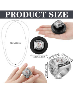 Juego de 12 Anillos de Campeonato de Béisbol Landical Plateado 2