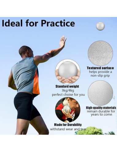 Bala de Lanzamiento de Peso Hierro PLAYGOGYM 3kg y 4kg 2 Pcs