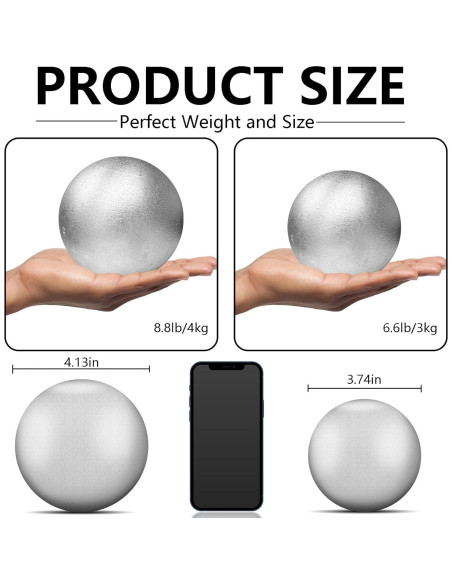 Bala de Lanzamiento de Peso Hierro PLAYGOGYM 3kg y 4kg 2 Pcs