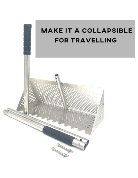 Rastrillo de Arena Comfornia 55" Acero Inoxidable Plegable