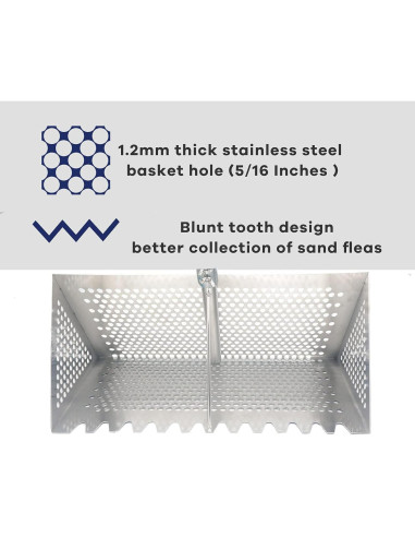 Rastrillo de Arena Comfornia 55" Acero Inoxidable Plegable