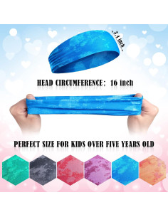 Diademas Deportivas Jerify 12 Piezas para Niñas Absorbentes 2