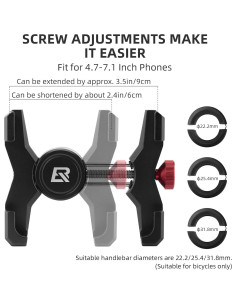 Soporte para Teléfono de Bicicleta ROCKBROS Aluminio 4.7-7.1" 2