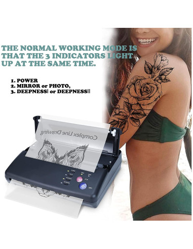 Máquina Copiadora Tatuajes Sacnahe con 20 Papeles A4