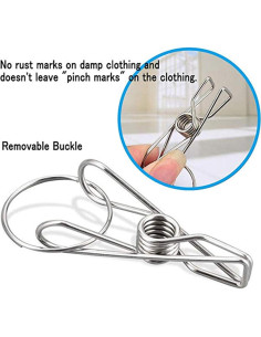 Perchero de Secado DurReus de Acero Inoxidable con 10 Clips 2