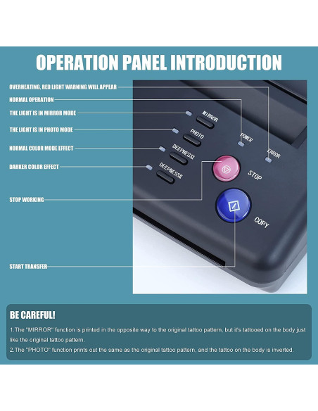 Máquina Copiadora Tatuajes Sacnahe con 20 Papeles A4