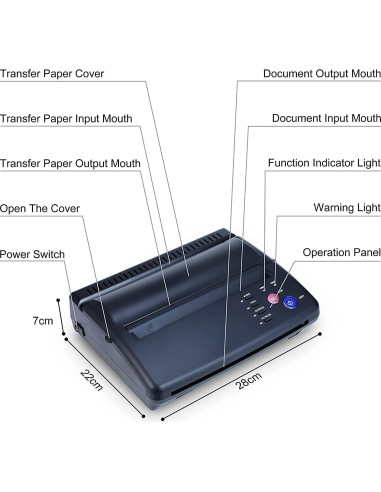 Máquina Copiadora Tatuajes Sacnahe con 20 Papeles A4
