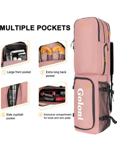 Bolsa de Hockey sobre Césped Goloni Rosa 50L con Compartimento 2