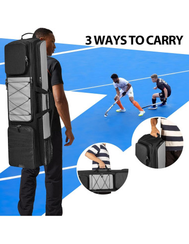 Mochila de Hockey de Campo GOBUROS con 4 Palos y Compartimentos