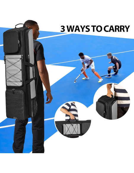 Mochila de Hockey de Campo GOBUROS con 4 Palos y Compartimentos