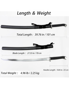Espada Katana Táctica EVA-FRIEREN 101 cm Acero Carbono 1060 2