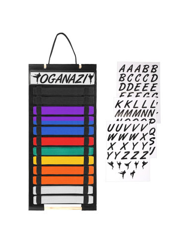 Soporte para Cinturones de Karate OGANAZI con Etiquetas Personalizadas