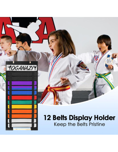 Soporte para Cinturones de Karate OGANAZI con Etiquetas Personalizadas