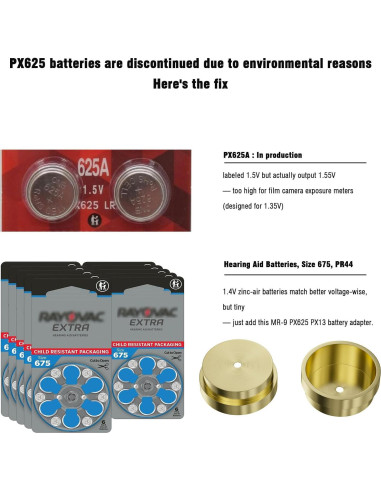 Adaptador de Batería F1TP para Cámaras Vintage MR-9 PX625