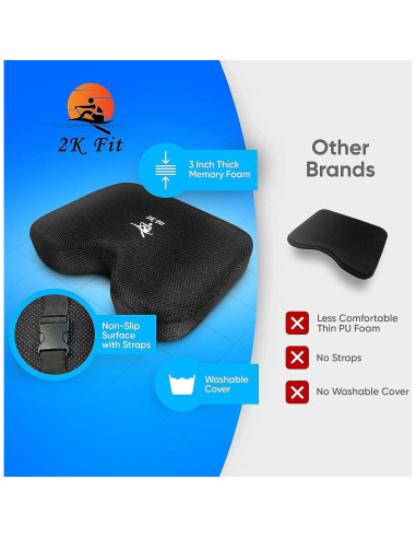 Cojín de Asiento para Máquina de Remo 2K Fit Modelo 2 con Espuma de Memoria